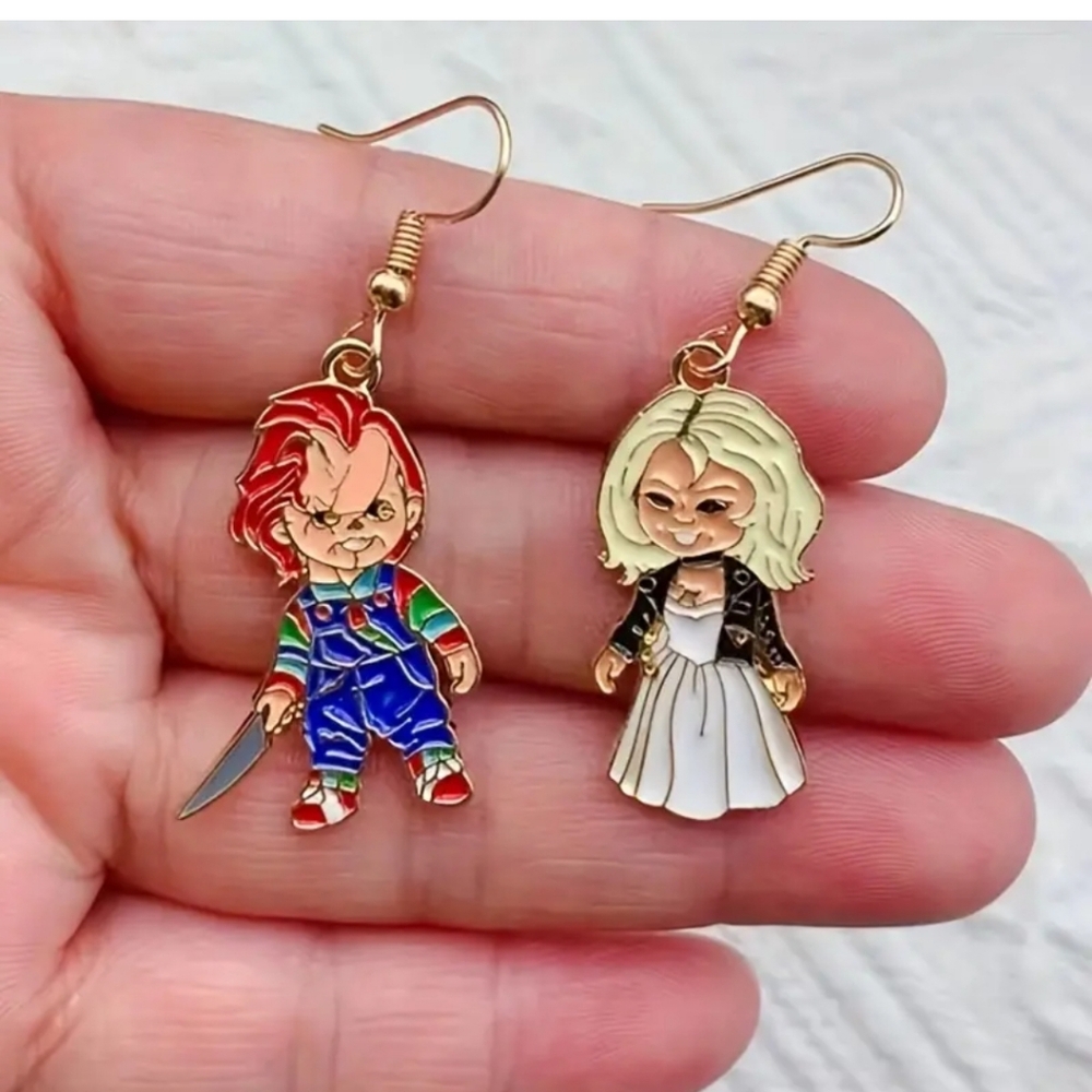 Chucky and Tiffany earrings